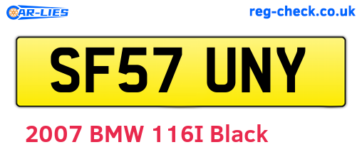 SF57UNY are the vehicle registration plates.