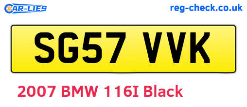 SG57VVK are the vehicle registration plates.