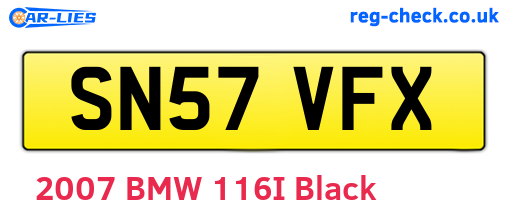 SN57VFX are the vehicle registration plates.