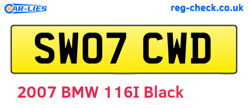 SW07CWD are the vehicle registration plates.