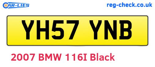 YH57YNB are the vehicle registration plates.