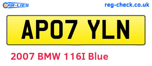 AP07YLN are the vehicle registration plates.