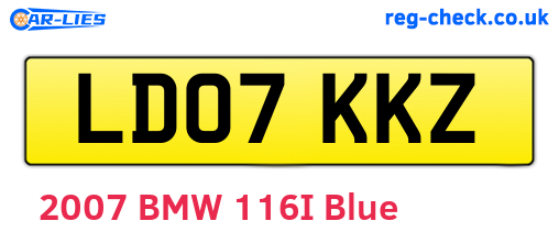 LD07KKZ are the vehicle registration plates.