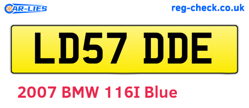 LD57DDE are the vehicle registration plates.