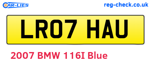LR07HAU are the vehicle registration plates.