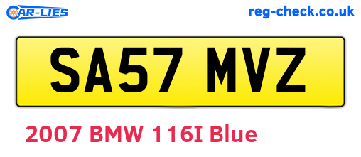 SA57MVZ are the vehicle registration plates.