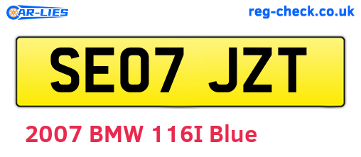 SE07JZT are the vehicle registration plates.