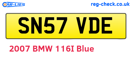 SN57VDE are the vehicle registration plates.