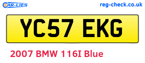 YC57EKG are the vehicle registration plates.