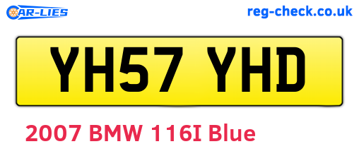 YH57YHD are the vehicle registration plates.