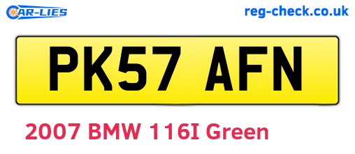 PK57AFN are the vehicle registration plates.