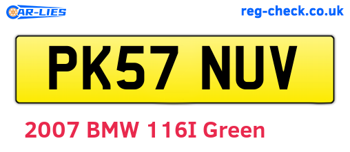 PK57NUV are the vehicle registration plates.