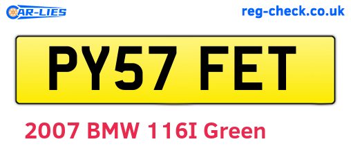 PY57FET are the vehicle registration plates.