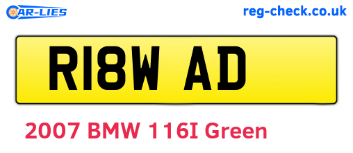 R18WAD are the vehicle registration plates.