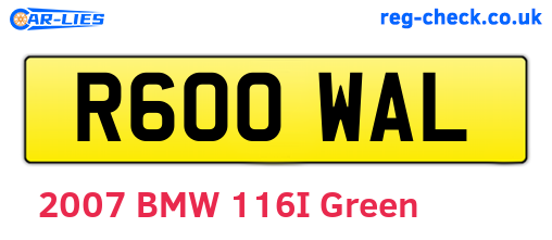 R600WAL are the vehicle registration plates.