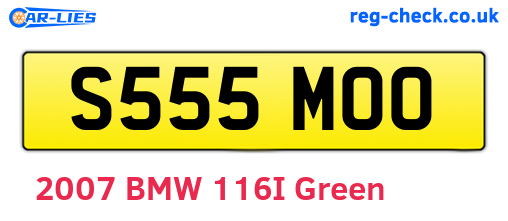 S555MOO are the vehicle registration plates.