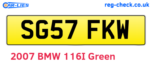 SG57FKW are the vehicle registration plates.