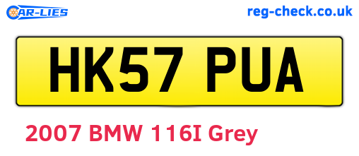 HK57PUA are the vehicle registration plates.