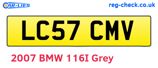 LC57CMV are the vehicle registration plates.