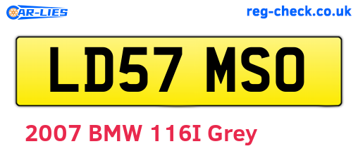 LD57MSO are the vehicle registration plates.