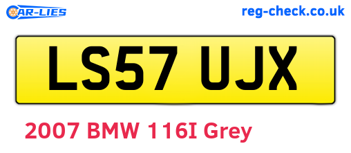 LS57UJX are the vehicle registration plates.