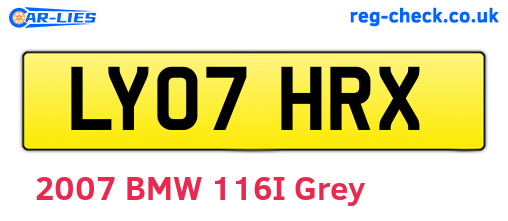 LY07HRX are the vehicle registration plates.