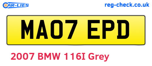 MA07EPD are the vehicle registration plates.