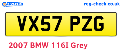 VX57PZG are the vehicle registration plates.