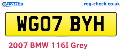 WG07BYH are the vehicle registration plates.