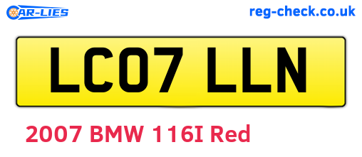 LC07LLN are the vehicle registration plates.