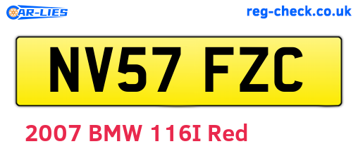 NV57FZC are the vehicle registration plates.