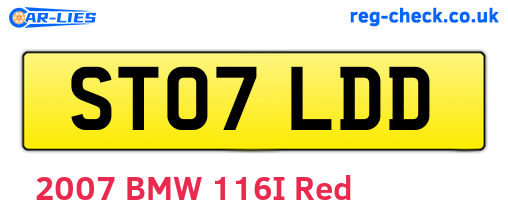 ST07LDD are the vehicle registration plates.