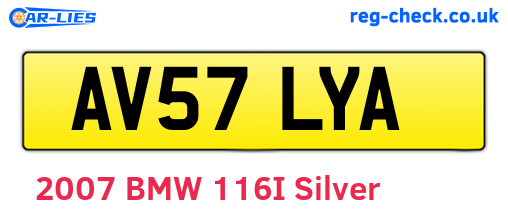 AV57LYA are the vehicle registration plates.