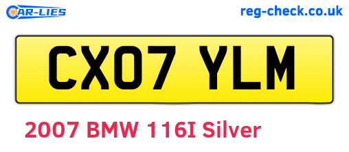 CX07YLM are the vehicle registration plates.
