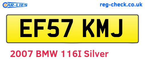 EF57KMJ are the vehicle registration plates.