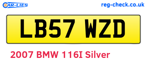 LB57WZD are the vehicle registration plates.