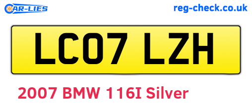 LC07LZH are the vehicle registration plates.