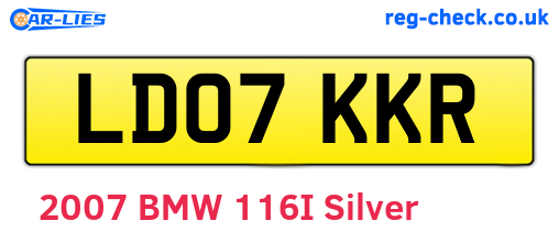 LD07KKR are the vehicle registration plates.