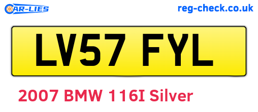 LV57FYL are the vehicle registration plates.