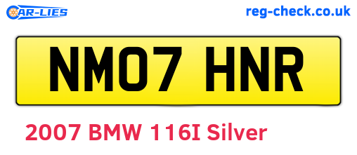 NM07HNR are the vehicle registration plates.