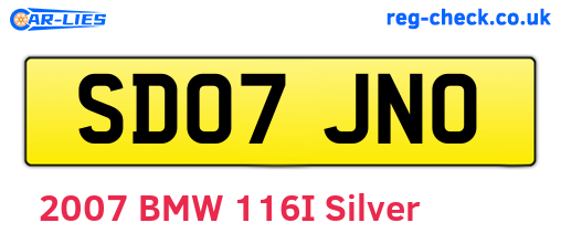 SD07JNO are the vehicle registration plates.