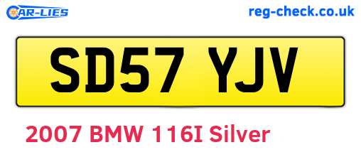 SD57YJV are the vehicle registration plates.