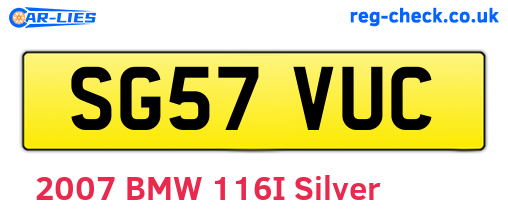 SG57VUC are the vehicle registration plates.