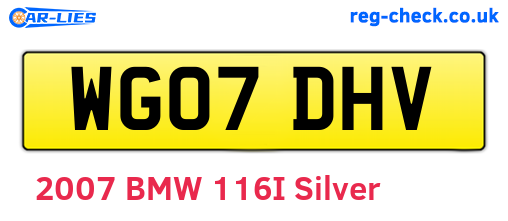 WG07DHV are the vehicle registration plates.
