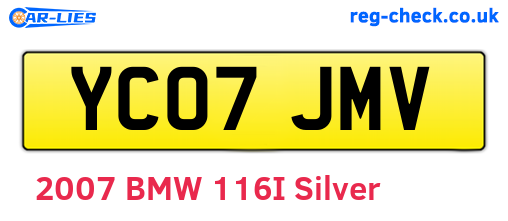 YC07JMV are the vehicle registration plates.