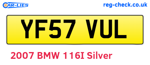 YF57VUL are the vehicle registration plates.
