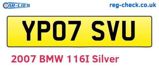 YP07SVU are the vehicle registration plates.
