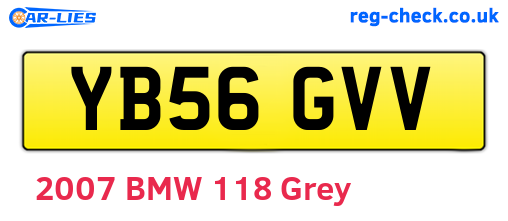 YB56GVV are the vehicle registration plates.