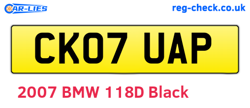 CK07UAP are the vehicle registration plates.