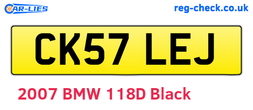 CK57LEJ are the vehicle registration plates.